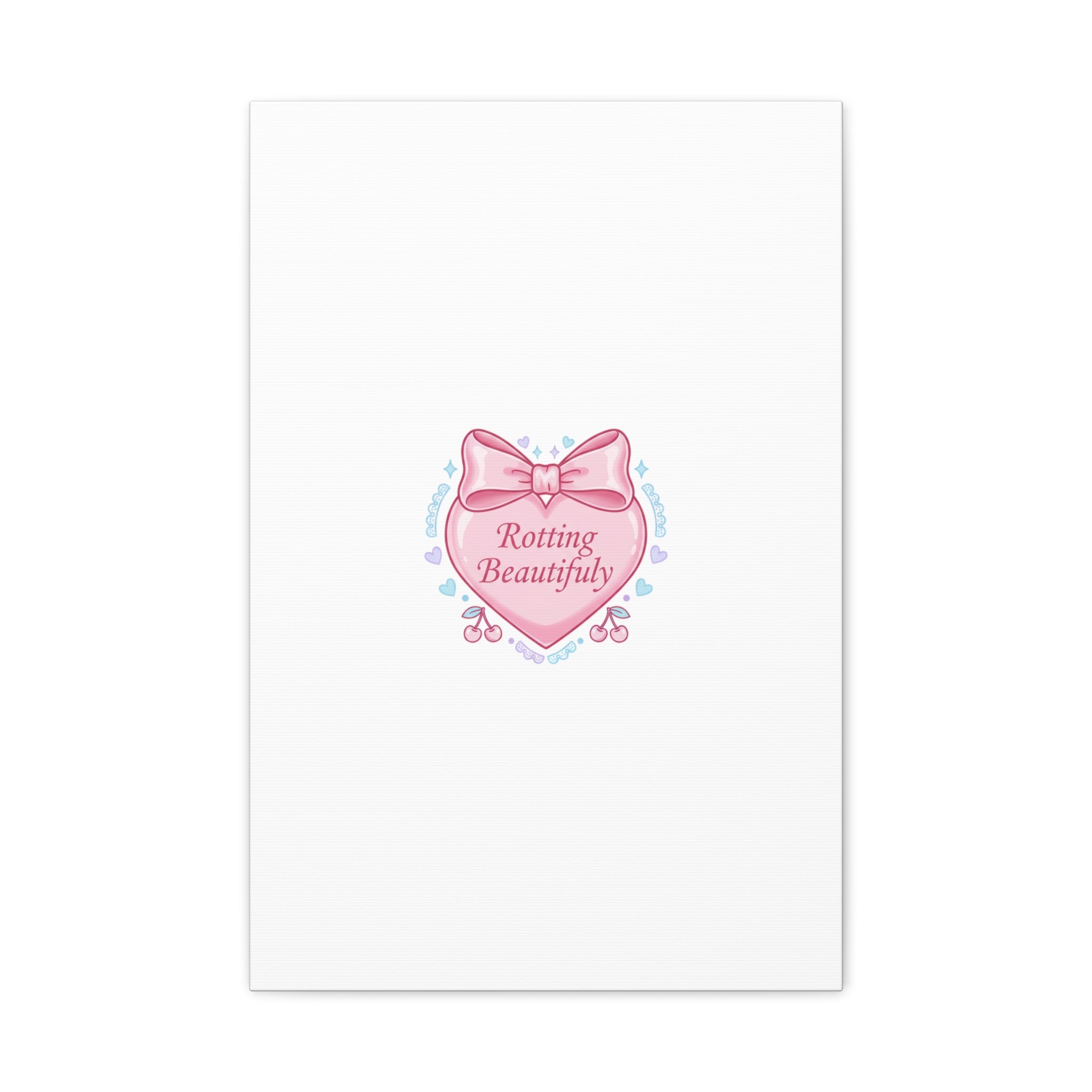 Rotting Beautifully Canvas | Coquette ribbon art, pastel humor