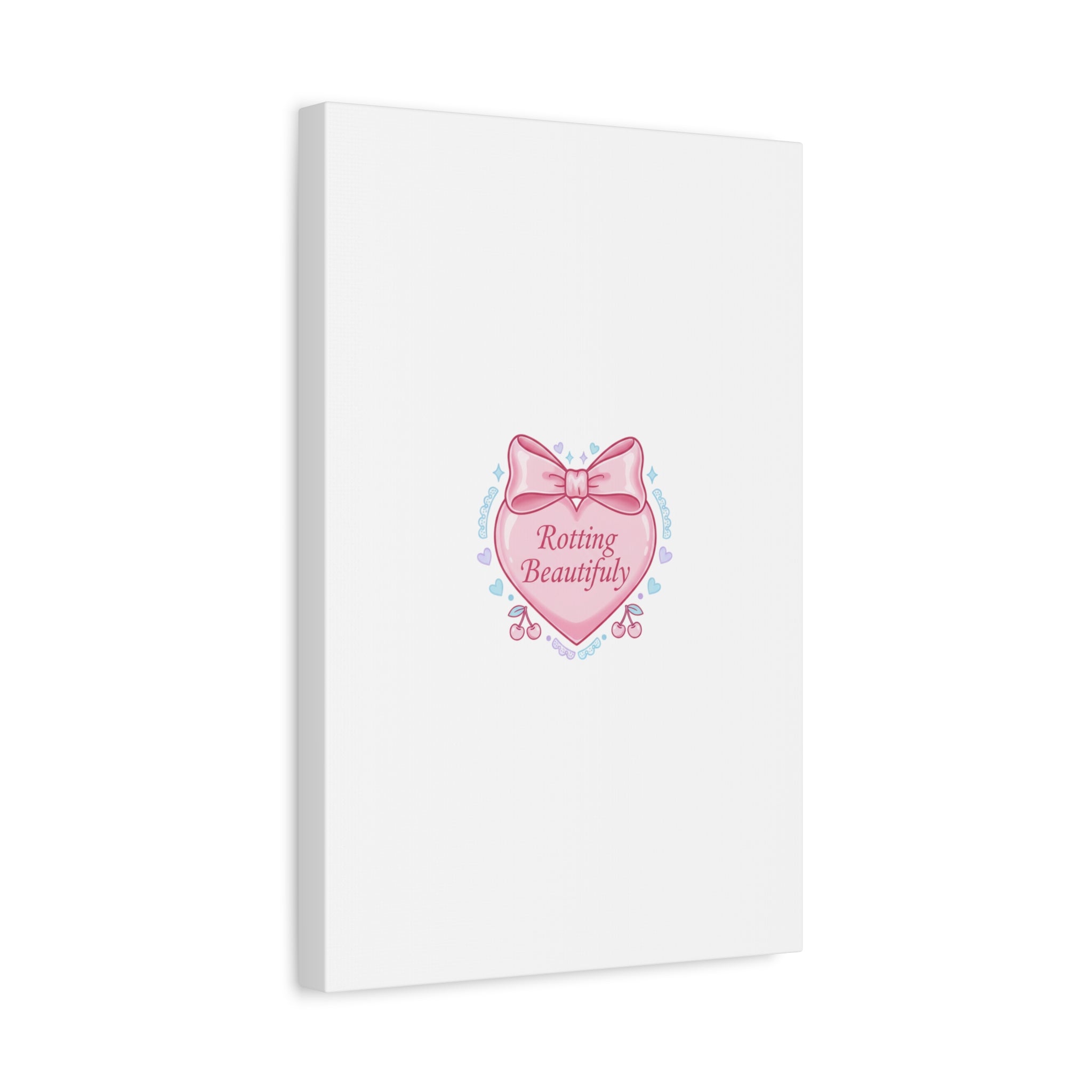 Rotting Beautifully Canvas | Coquette ribbon art, pastel humor