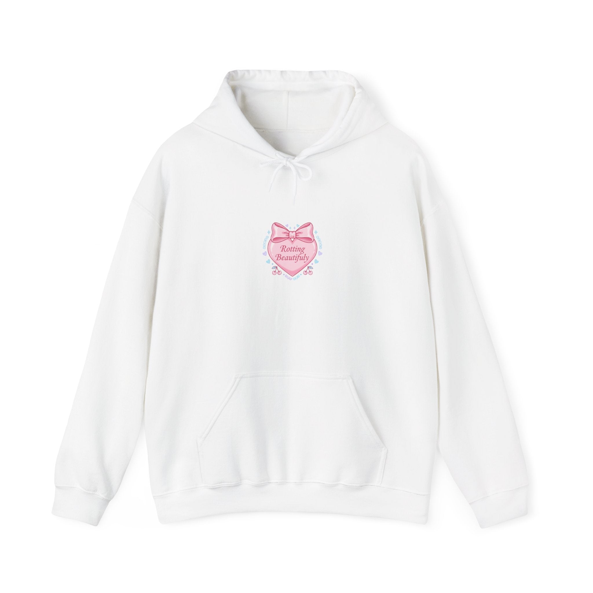 Pastel Coquette Ribbon Heart Hoodie | lace aesthetic, pastel humor