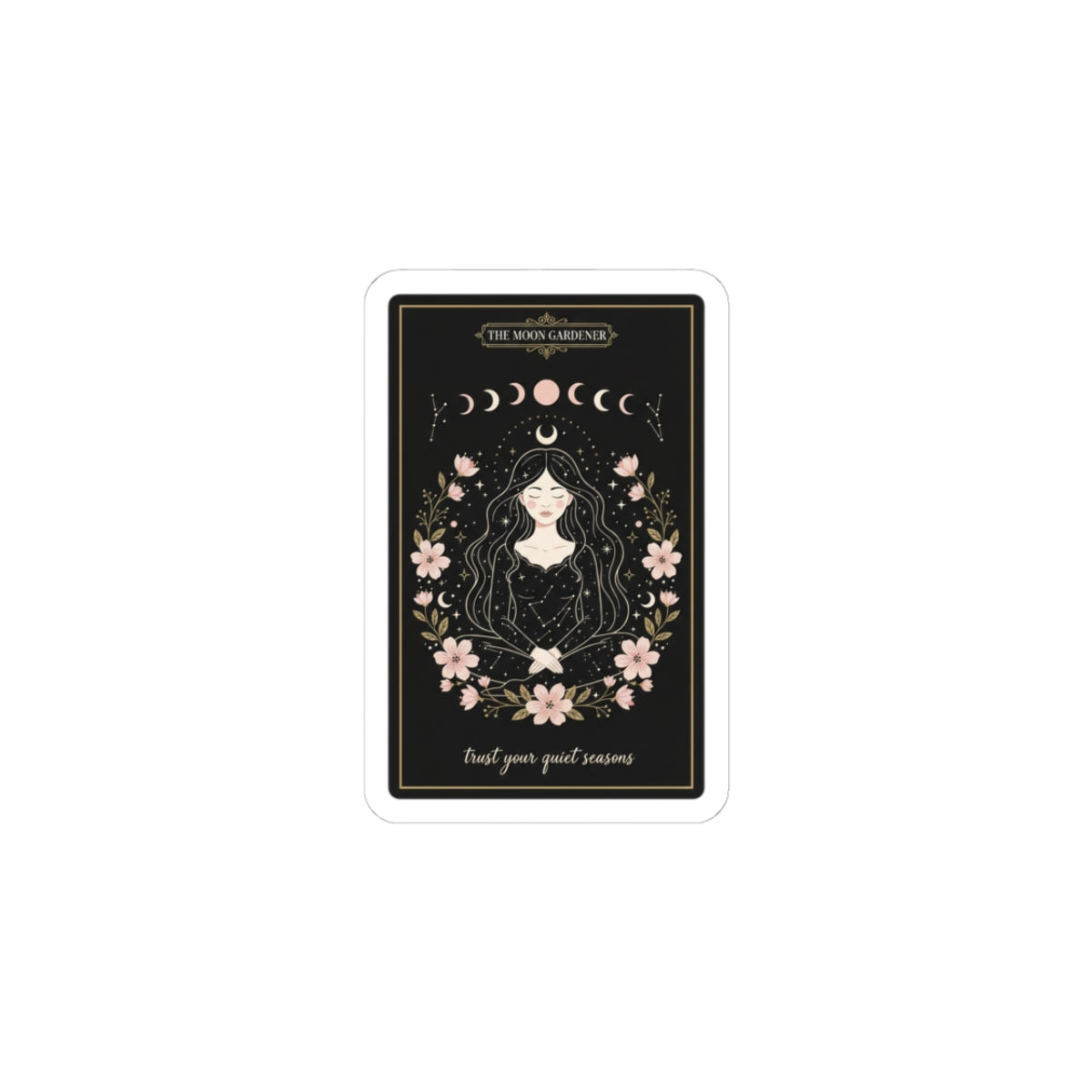 Modern Tarot Moon Phases, Kiss-Cut Stickers | Celestial Line Art, Boho Mystic