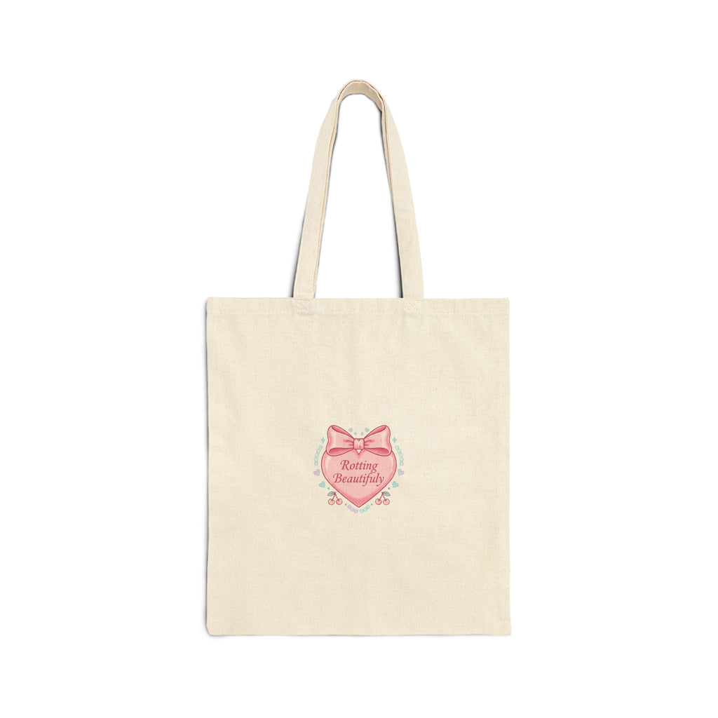 Coquette Ribbon Heart Tote | pastel humor, lace aesthetic