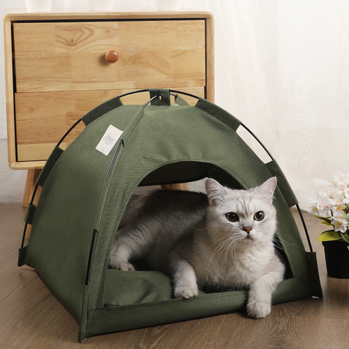 Pet Cooling Cat & Dog Tent — Foldable Shade Tent with Chill Mat