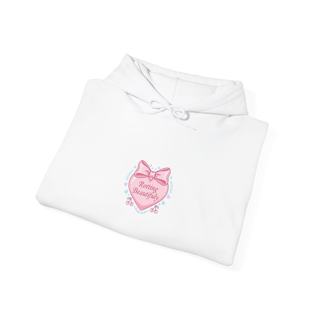 Pastel Coquette Ribbon Heart Hoodie | lace aesthetic, pastel humor