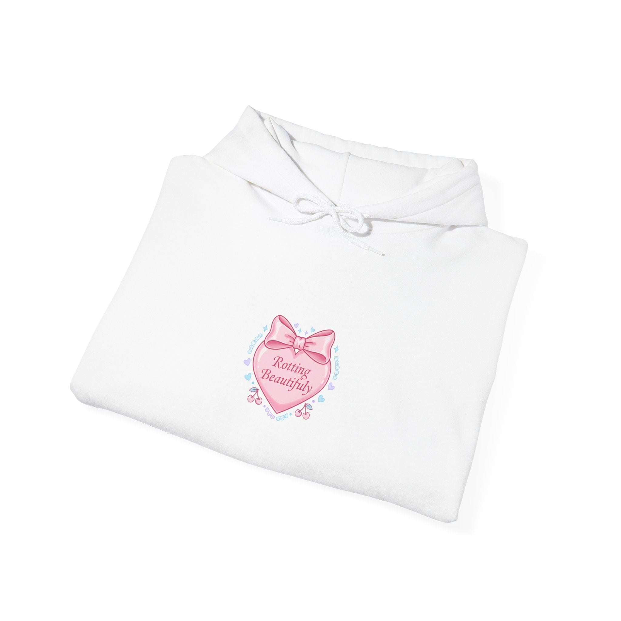 Pastel Coquette Ribbon Heart Hoodie | lace aesthetic, pastel humor
