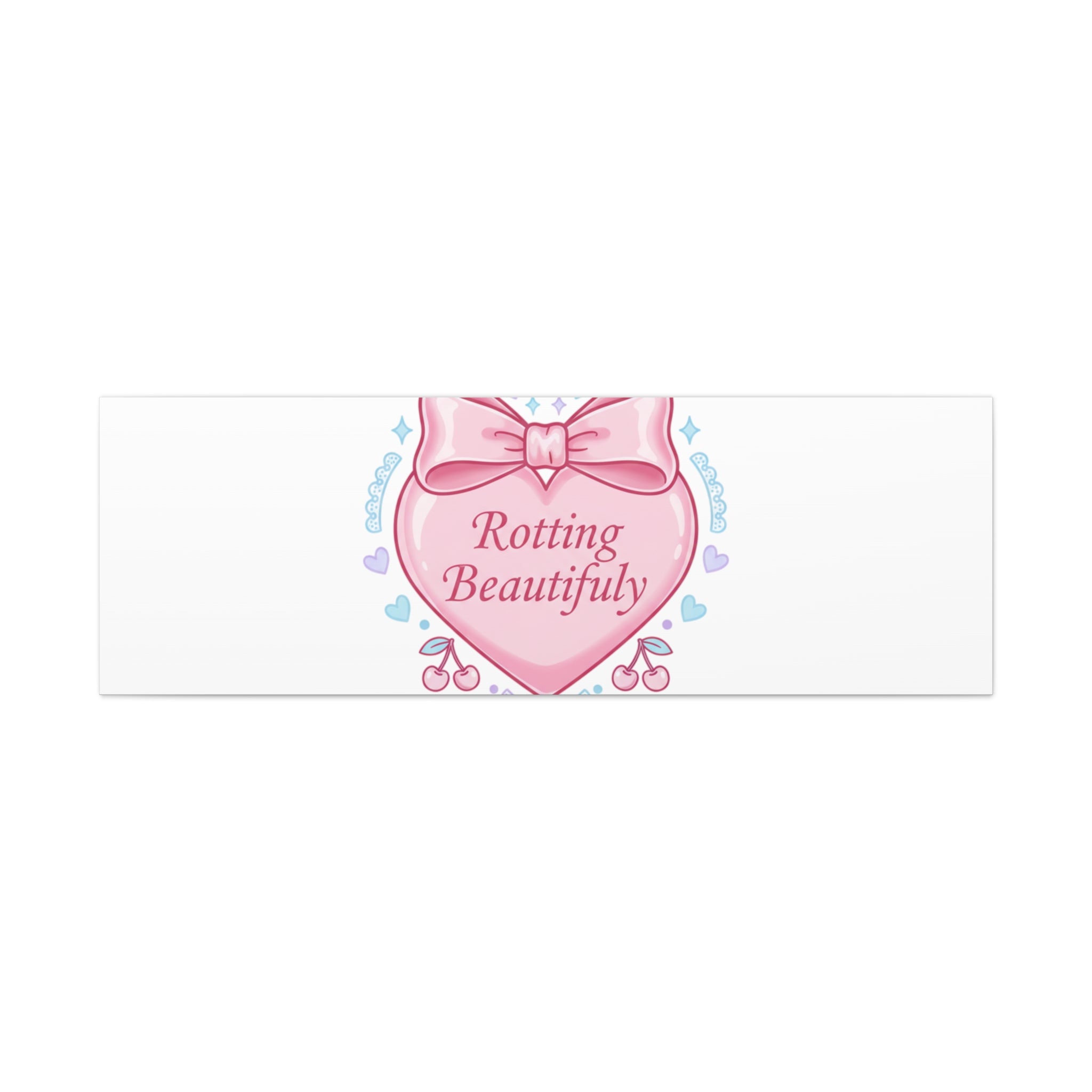 Rotting Beautifully Canvas | Coquette ribbon art, pastel humor