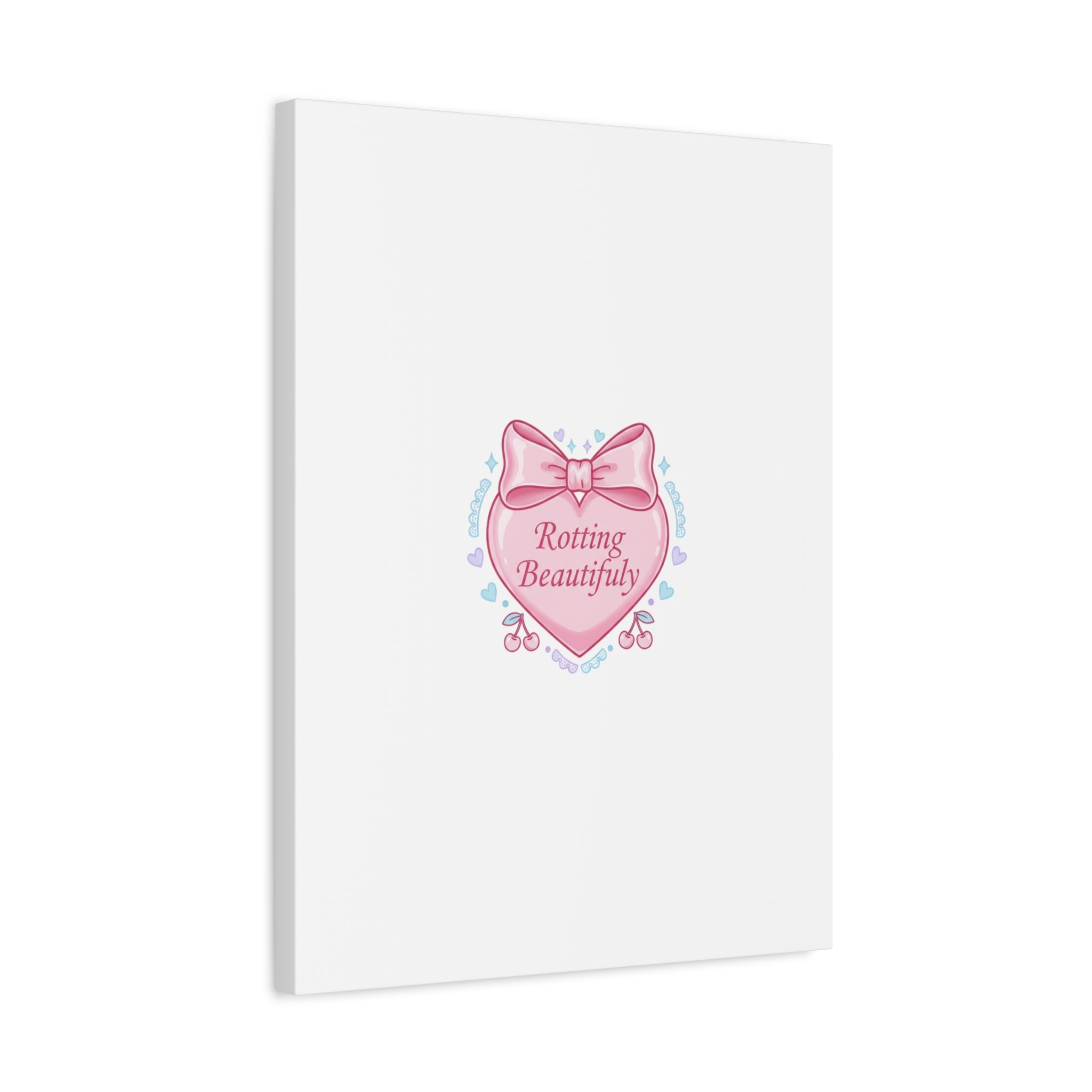 Rotting Beautifully Canvas | Coquette ribbon art, pastel humor
