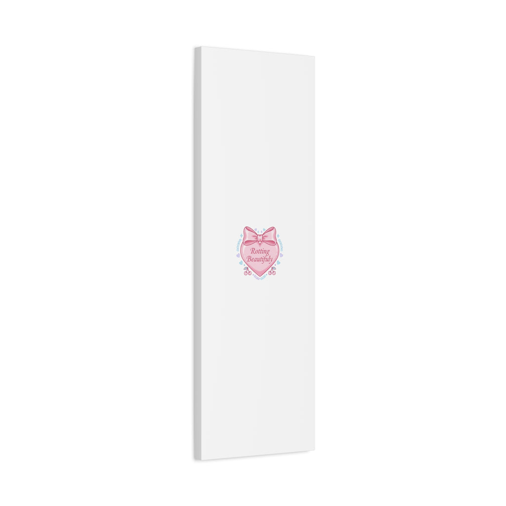 Rotting Beautifully Canvas | Coquette ribbon art, pastel humor
