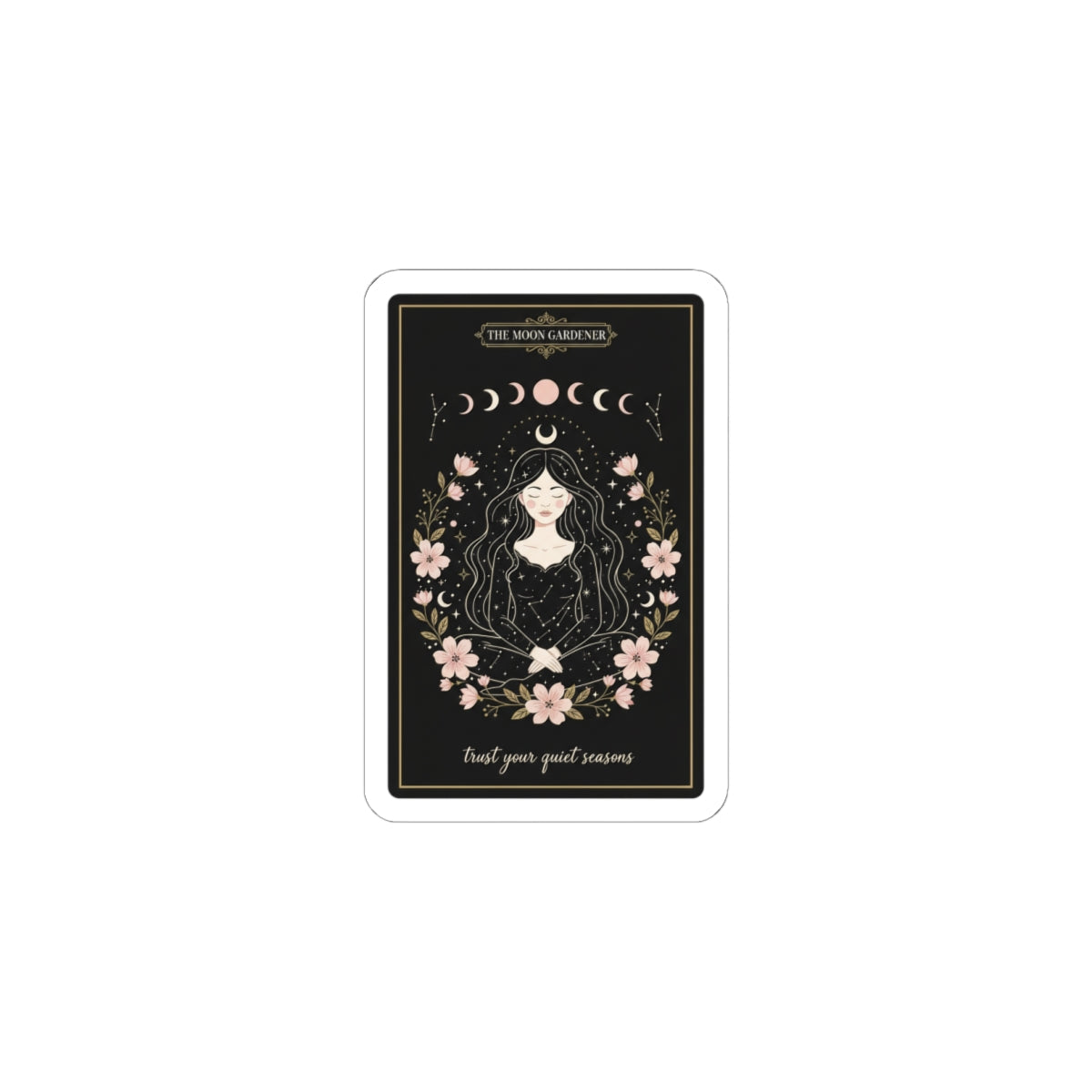 Modern Tarot Moon Phases, Kiss-Cut Stickers | Celestial Line Art, Boho Mystic
