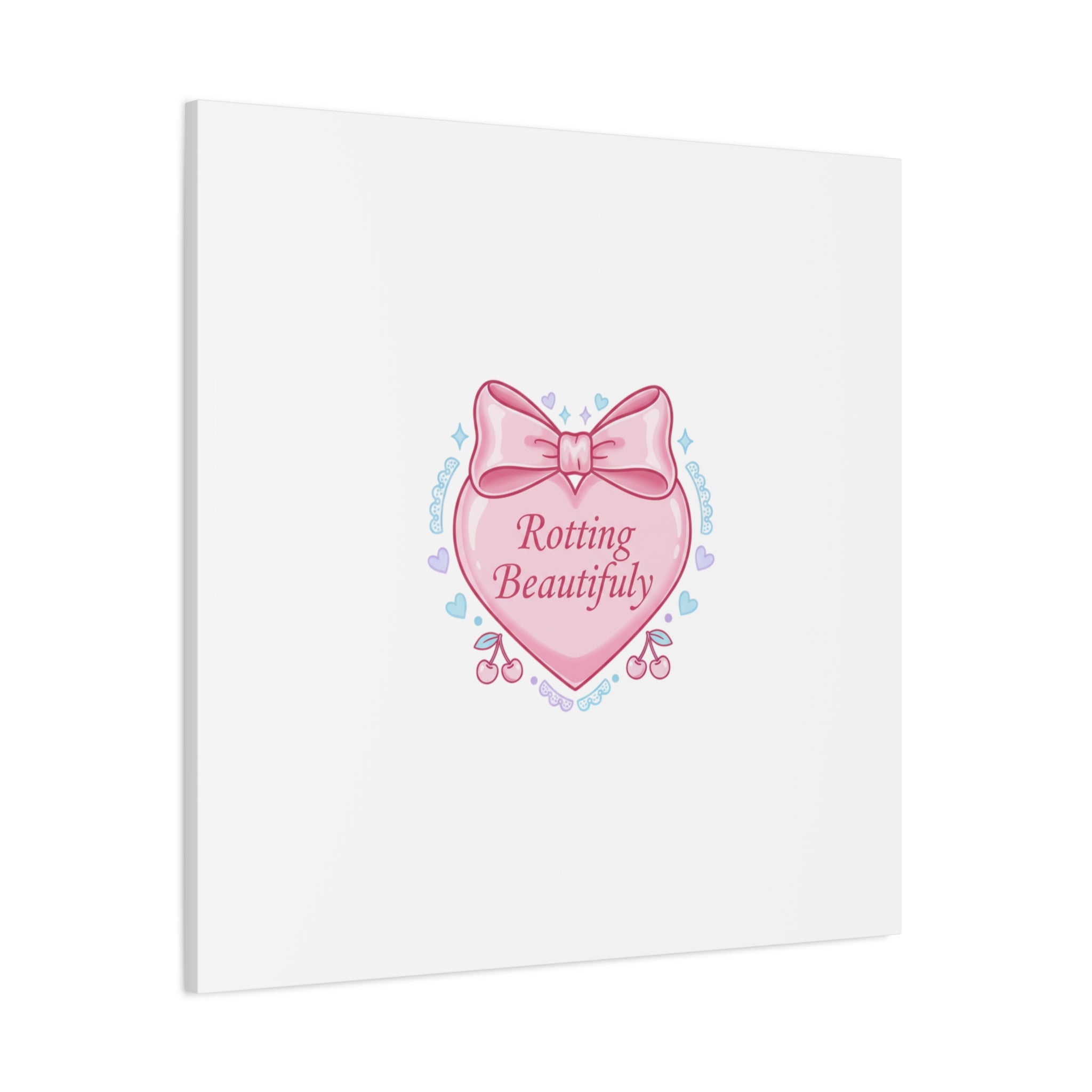 Rotting Beautifully Canvas | Coquette ribbon art, pastel humor