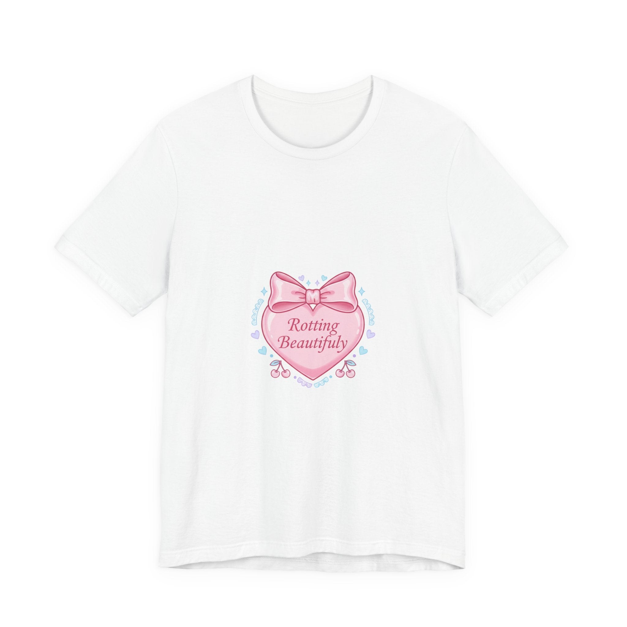 Rotting Beautifully Tee | Coquette ribbon art, pastel humor