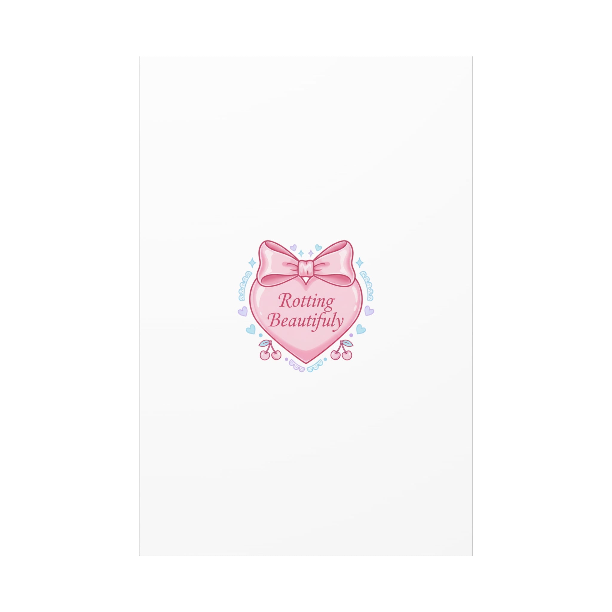 Rotting Beautifully Canvas | Coquette ribbon art, pastel humor