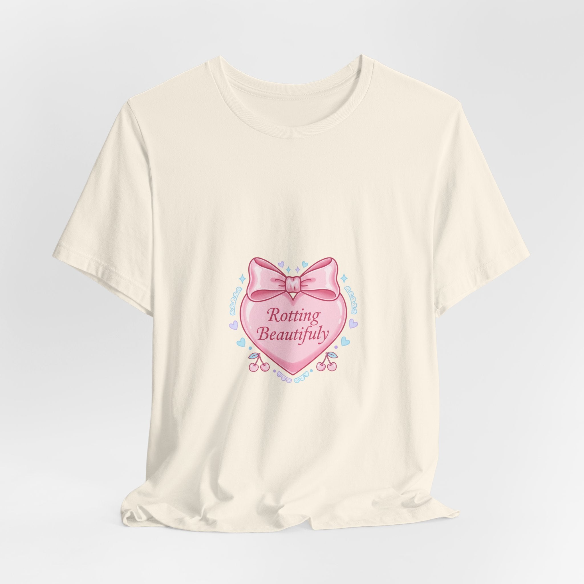 Rotting Beautifully Tee | Coquette ribbon art, pastel humor