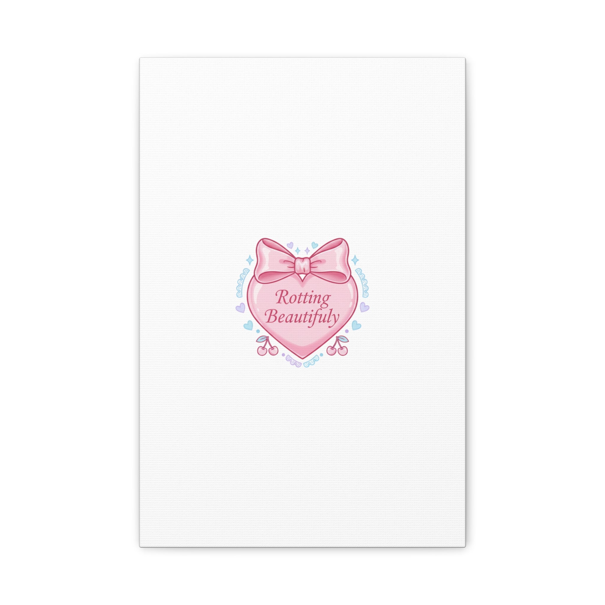 Rotting Beautifully Canvas | Coquette ribbon art, pastel humor