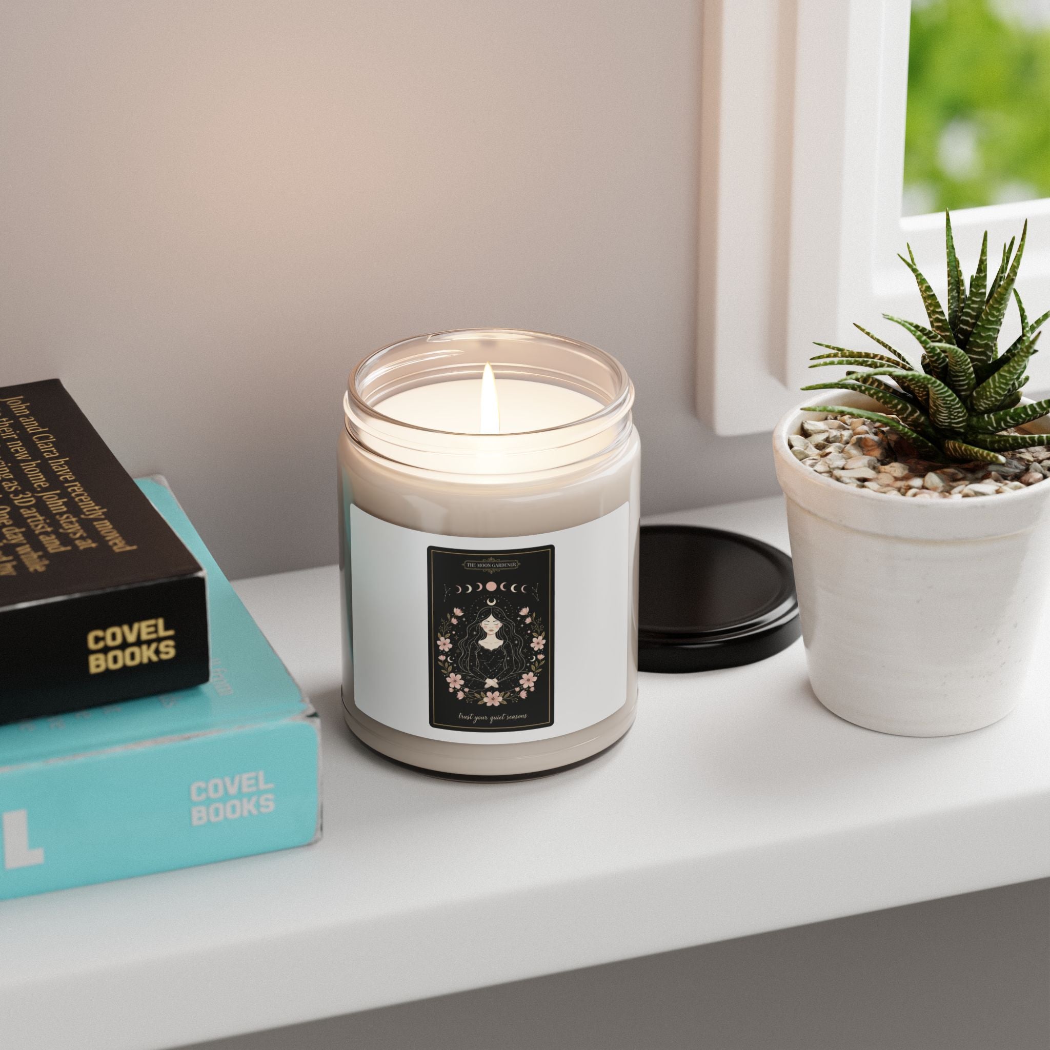 Celestial Line Art Soy Candle, modern tarot | zodiac minimalist