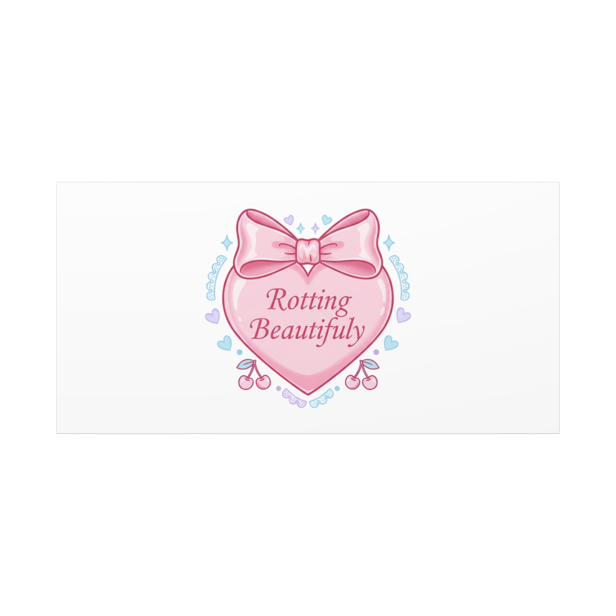 Rotting Beautifully Canvas | Coquette ribbon art, pastel humor