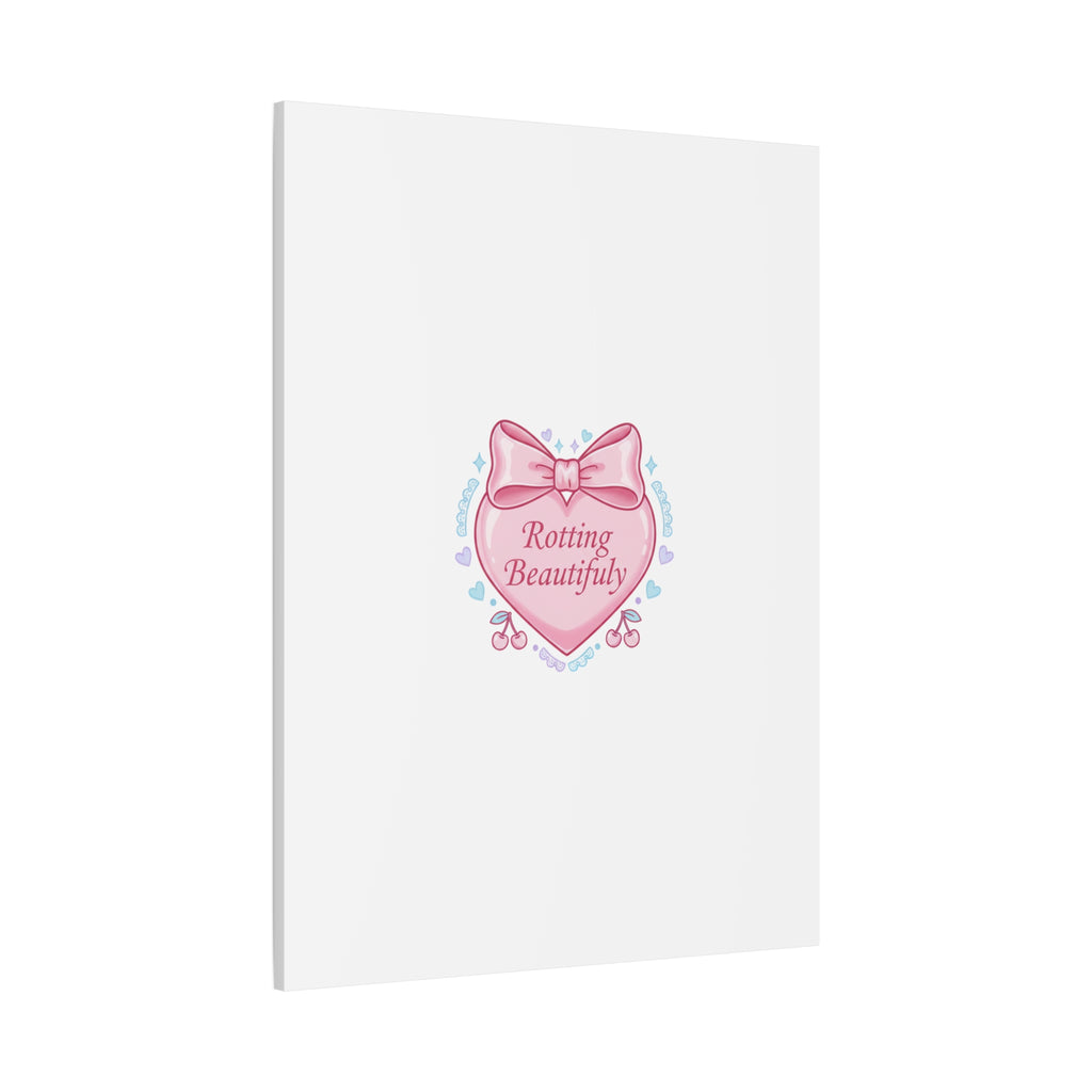 Rotting Beautifully Canvas | Coquette ribbon art, pastel humor