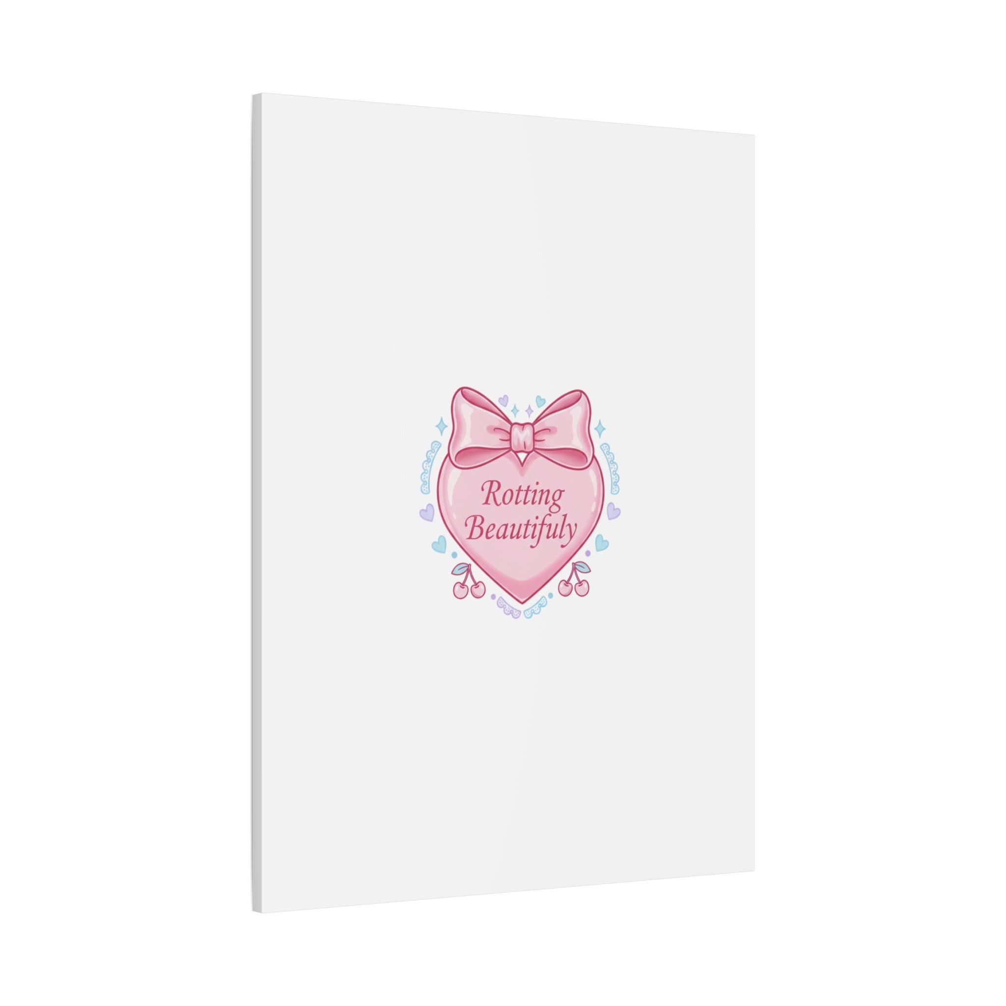 Rotting Beautifully Canvas | Coquette ribbon art, pastel humor