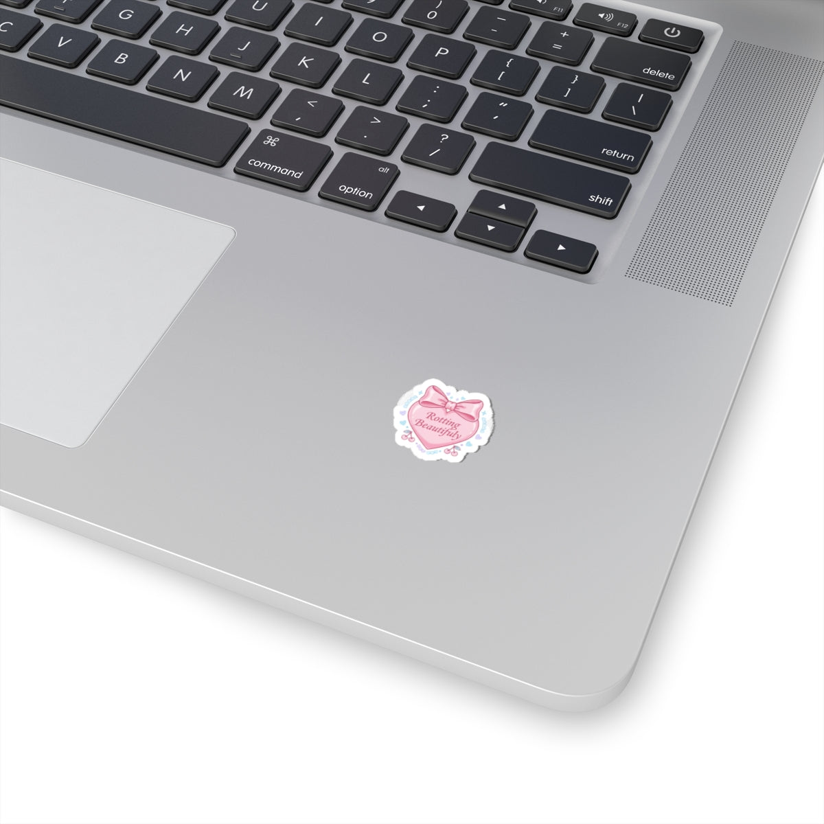 Rotting Beautifully Kiss-Cut Sticker | coquette ribbon, pastel humor