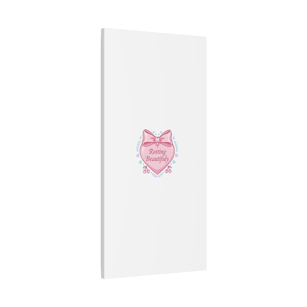 Rotting Beautifully Canvas | Coquette ribbon art, pastel humor