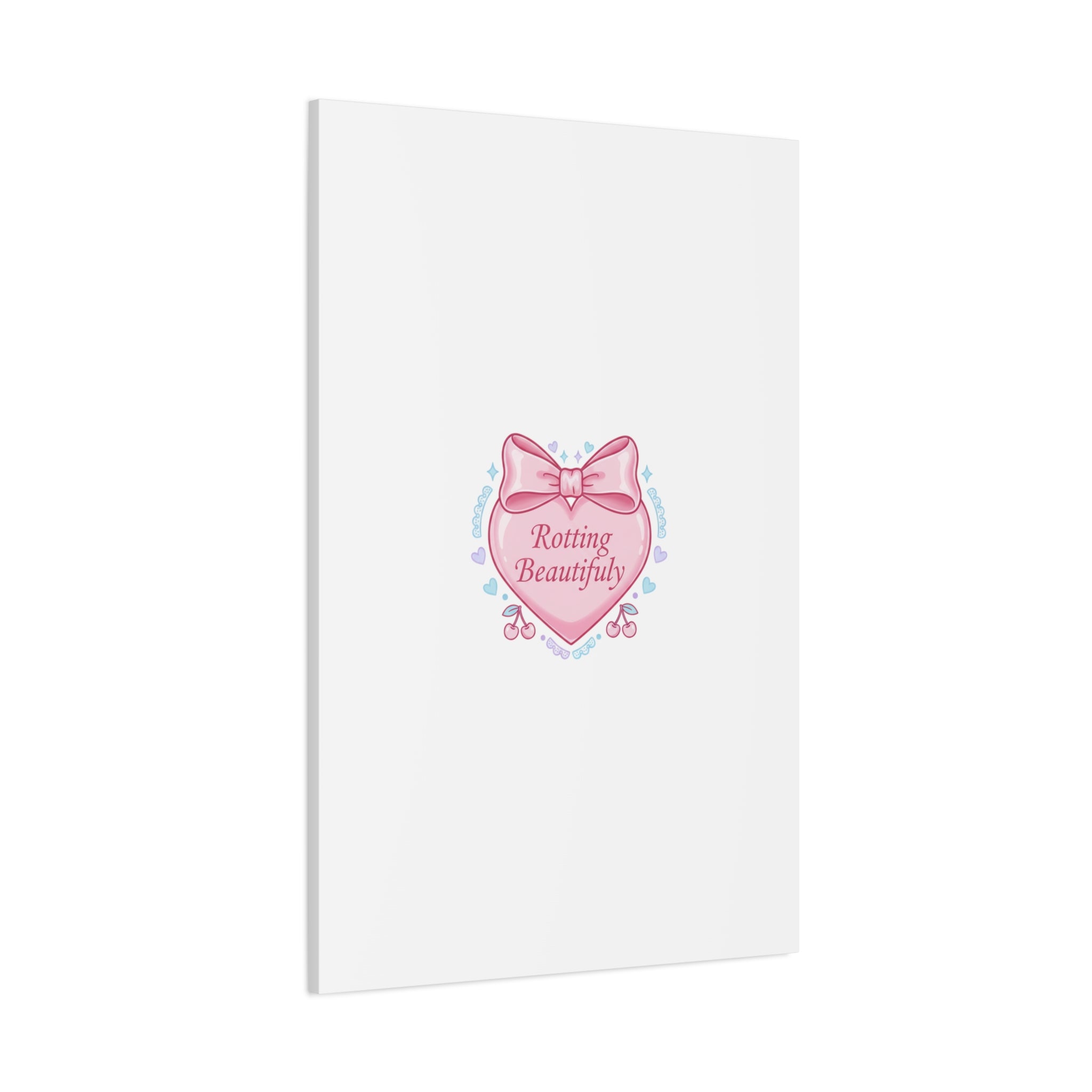 Rotting Beautifully Canvas | Coquette ribbon art, pastel humor