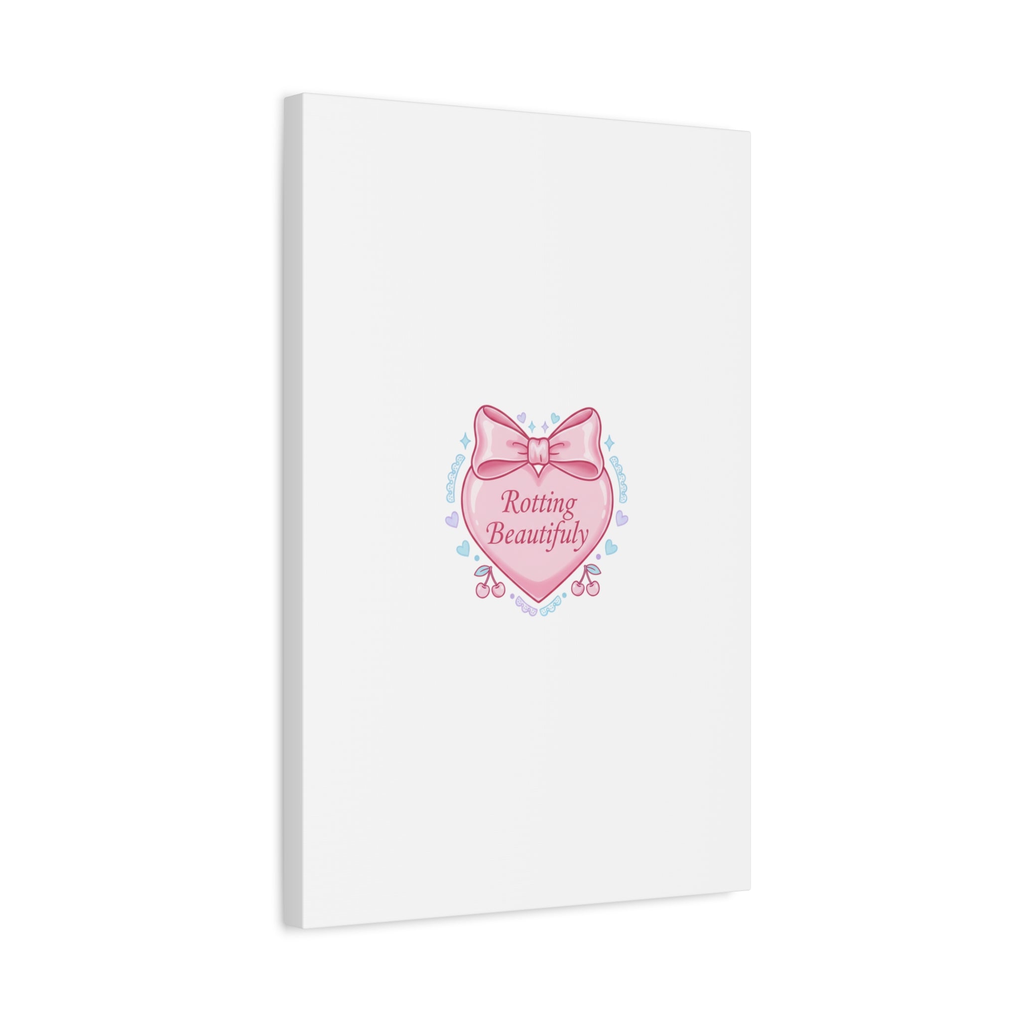 Rotting Beautifully Canvas | Coquette ribbon art, pastel humor