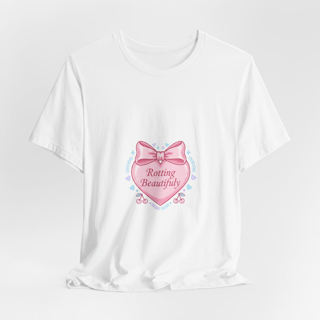 Rotting Beautifully Tee | Coquette ribbon art, pastel humor