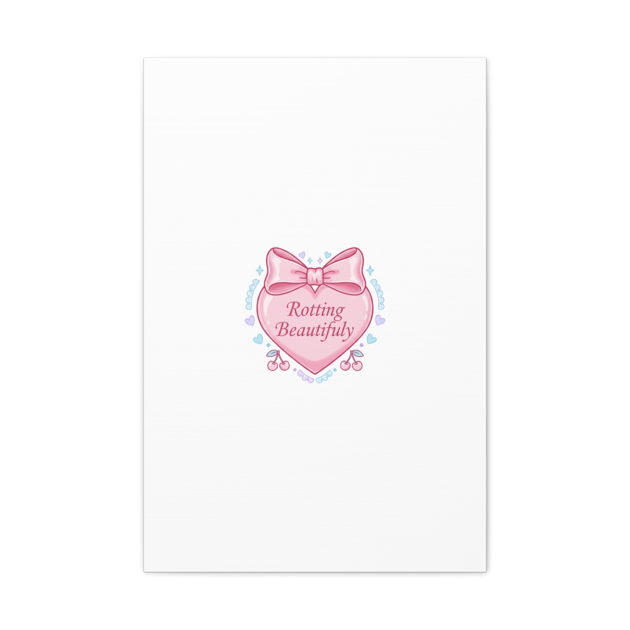 Rotting Beautifully Canvas | Coquette ribbon art, pastel humor