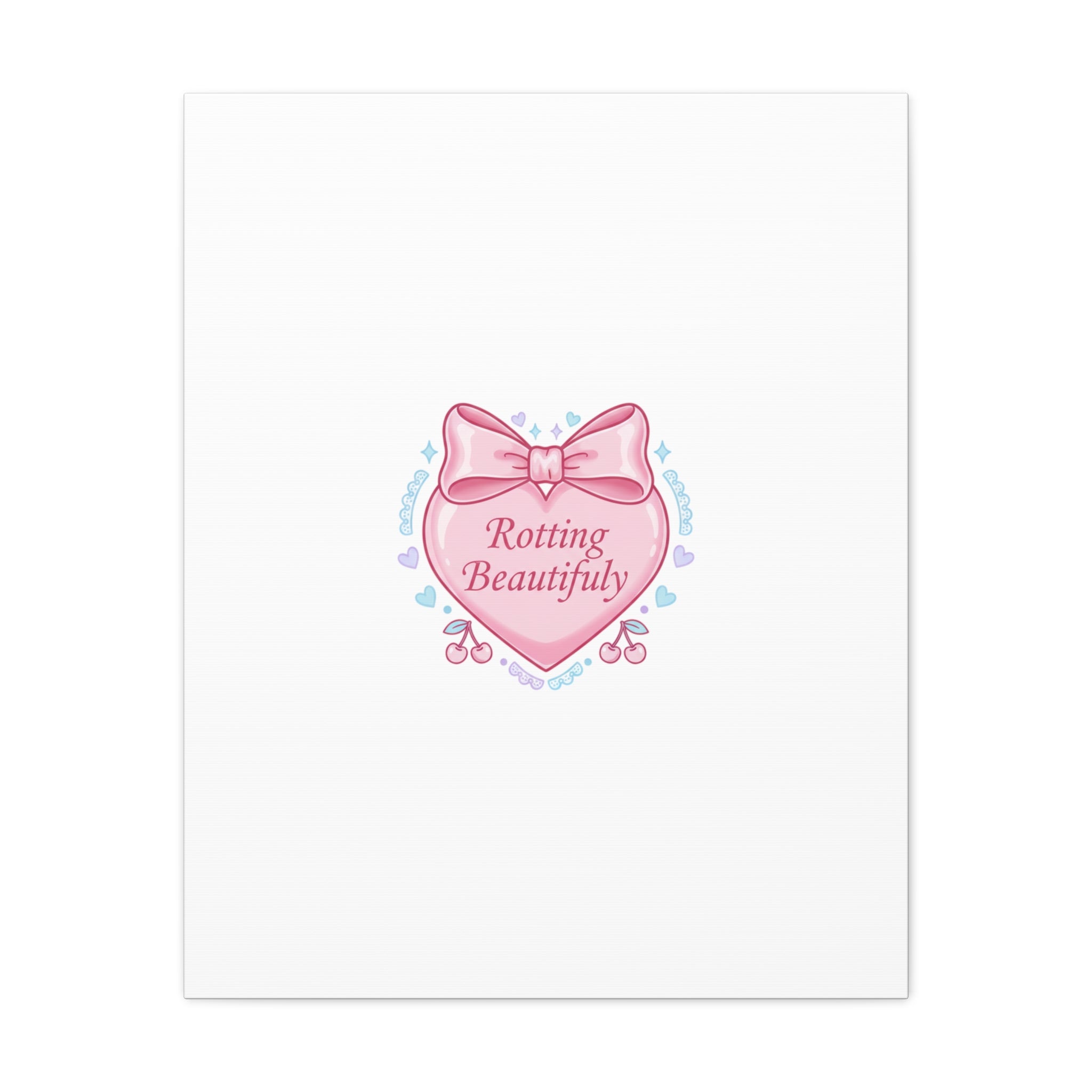Rotting Beautifully Canvas | Coquette ribbon art, pastel humor