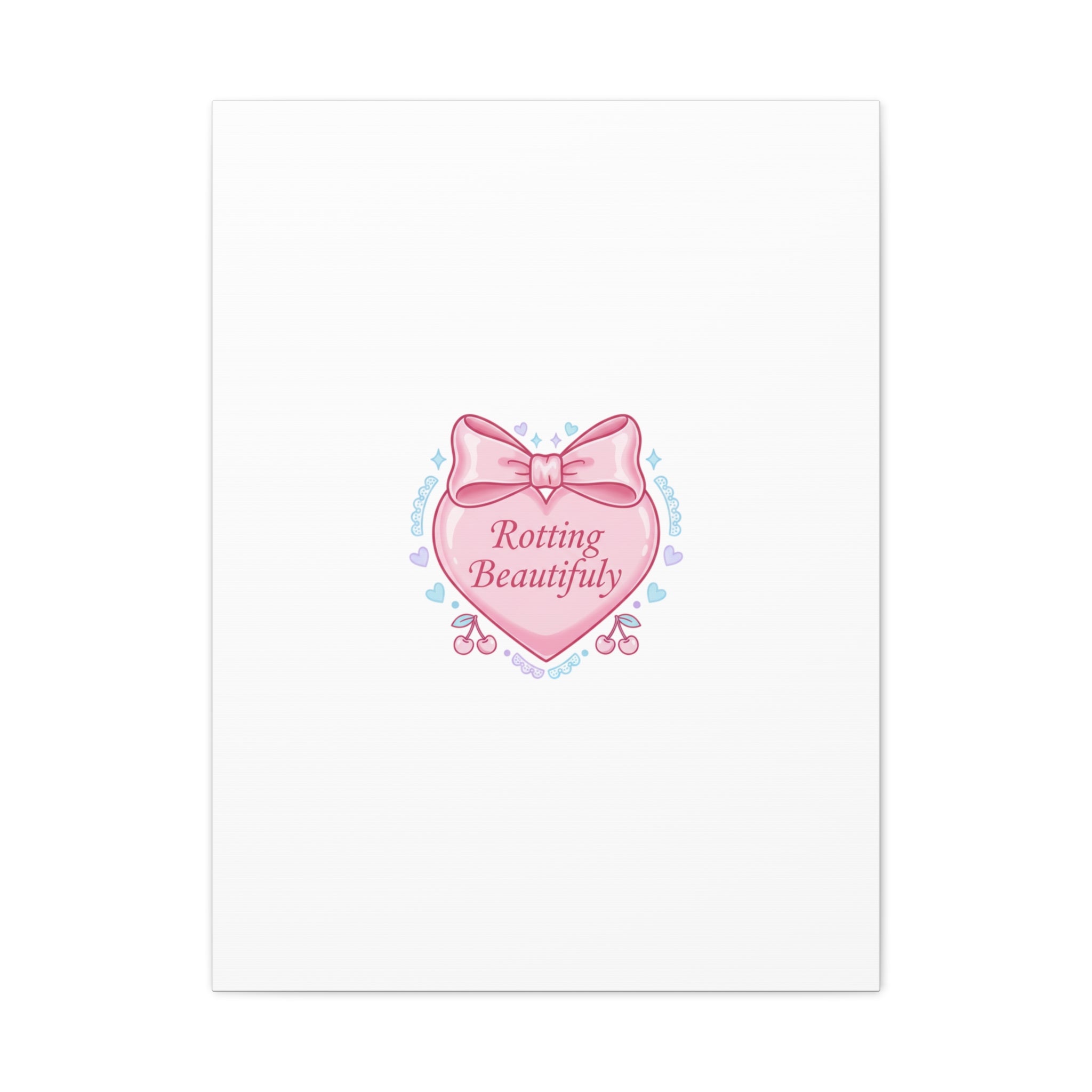 Rotting Beautifully Canvas | Coquette ribbon art, pastel humor