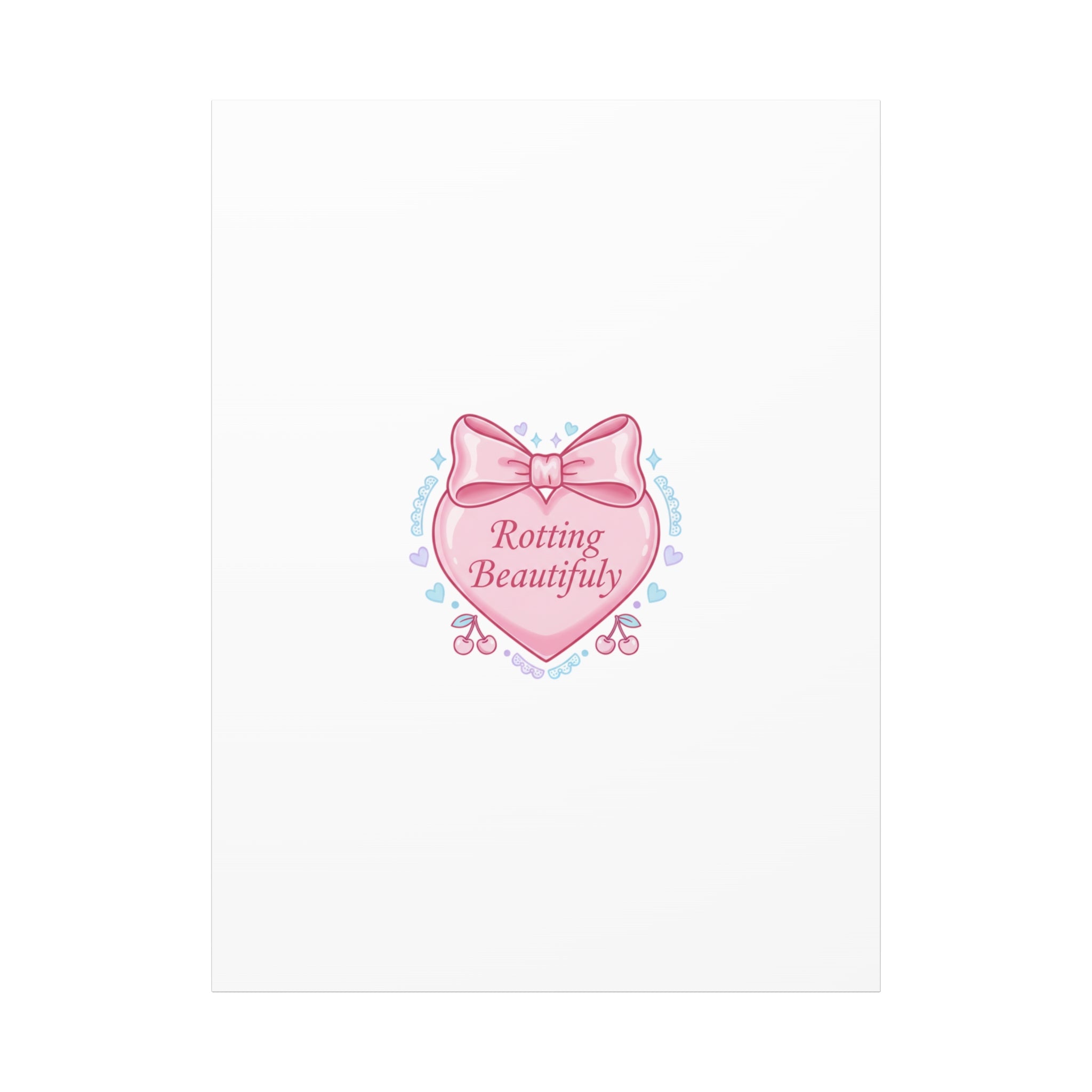 Rotting Beautifully Canvas | Coquette ribbon art, pastel humor