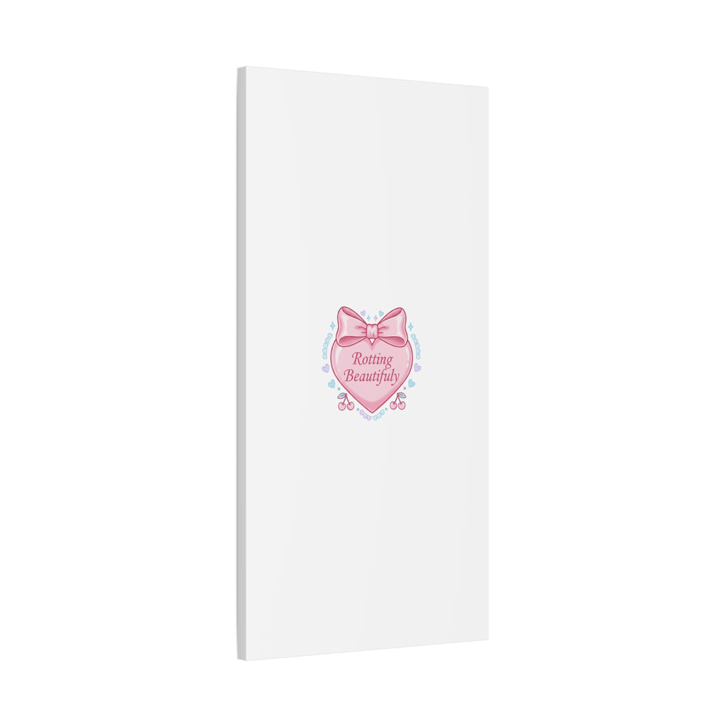 Rotting Beautifully Canvas | Coquette ribbon art, pastel humor