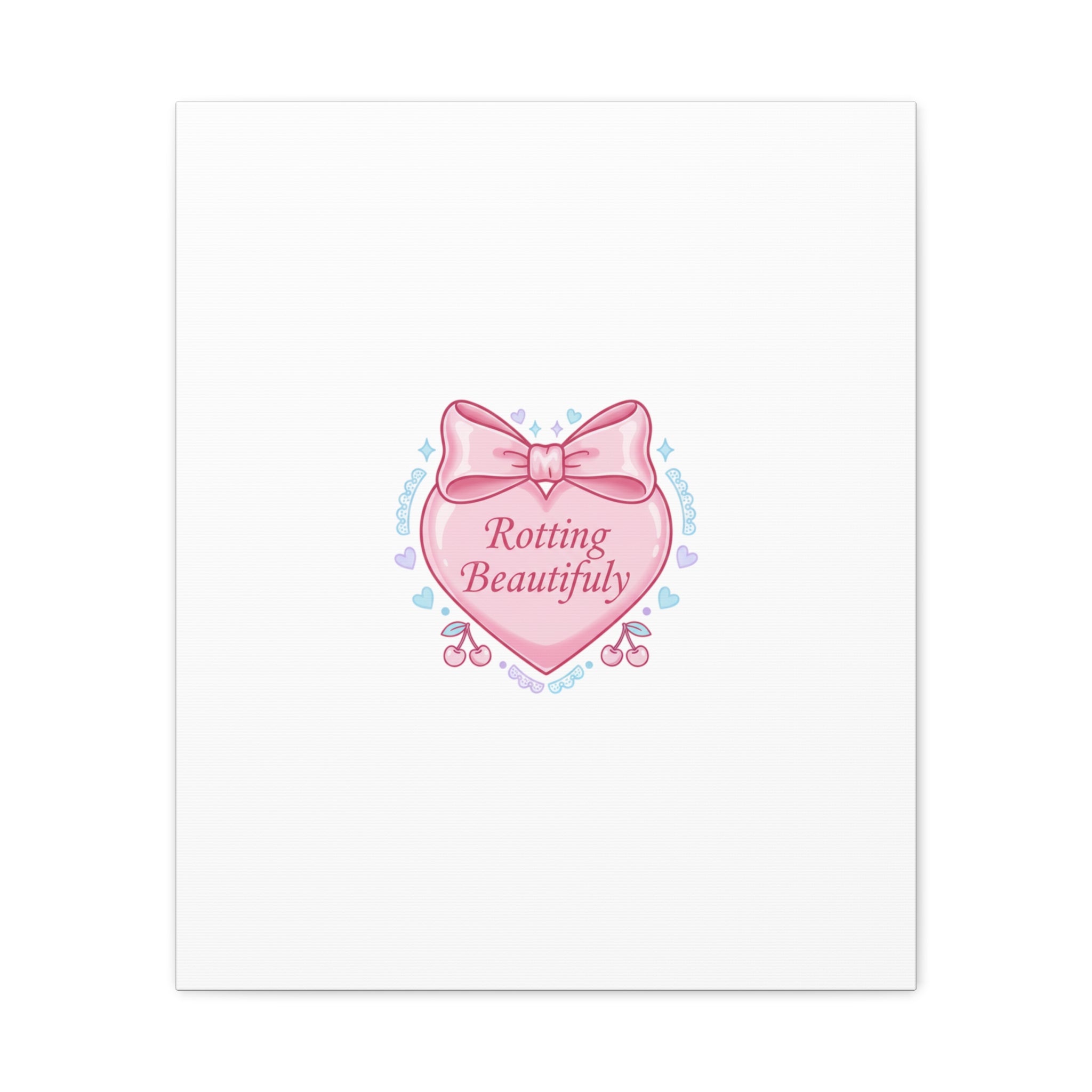 Rotting Beautifully Canvas | Coquette ribbon art, pastel humor