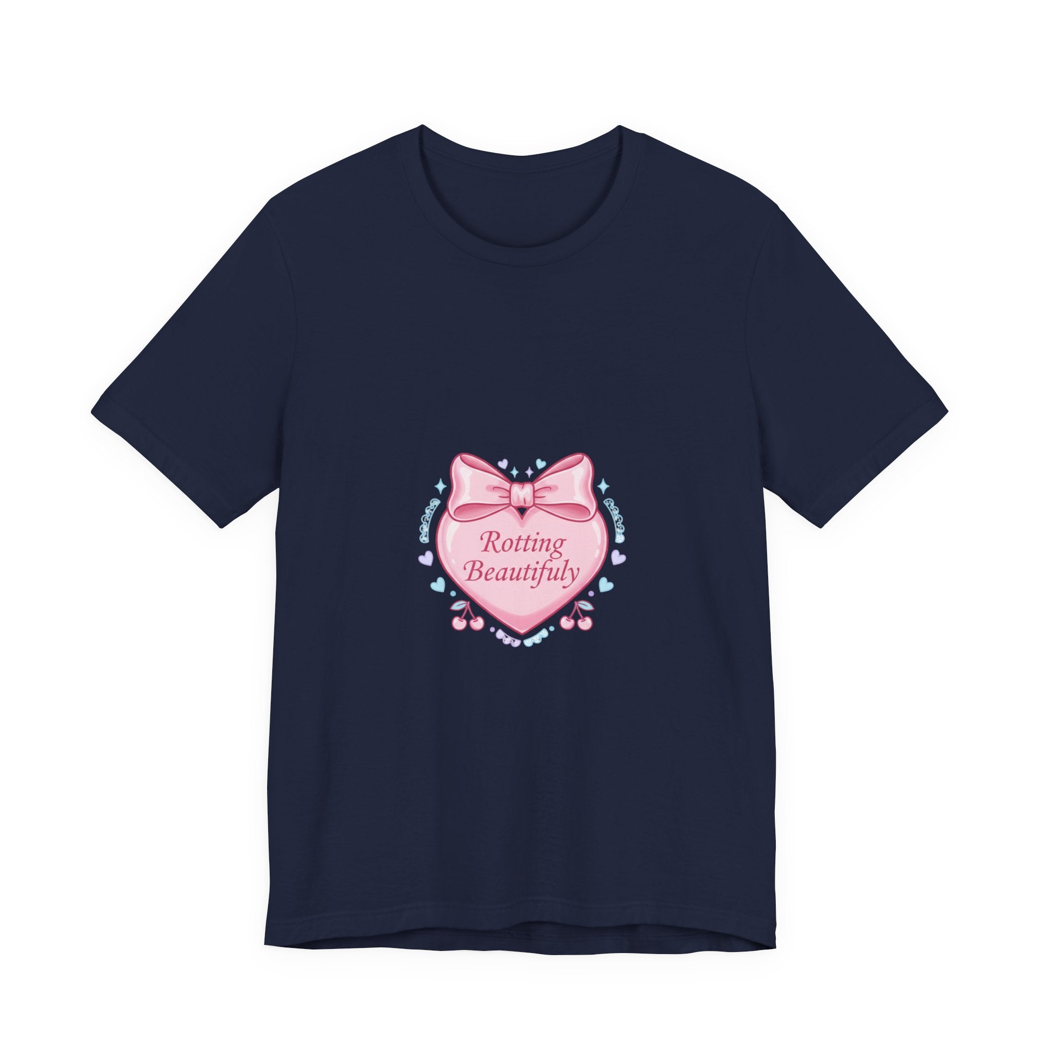 Rotting Beautifully Tee | Coquette ribbon art, pastel humor