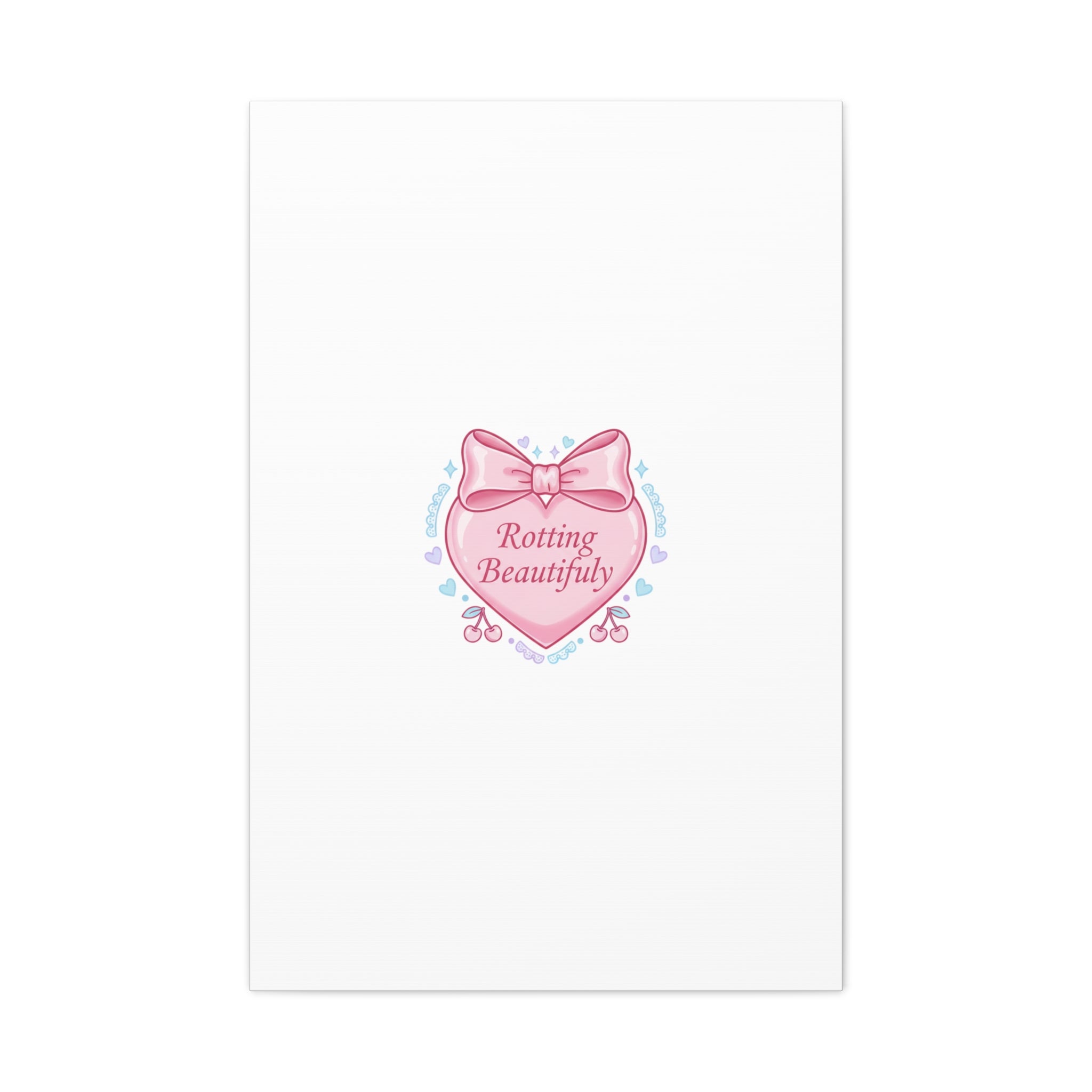 Rotting Beautifully Canvas | Coquette ribbon art, pastel humor