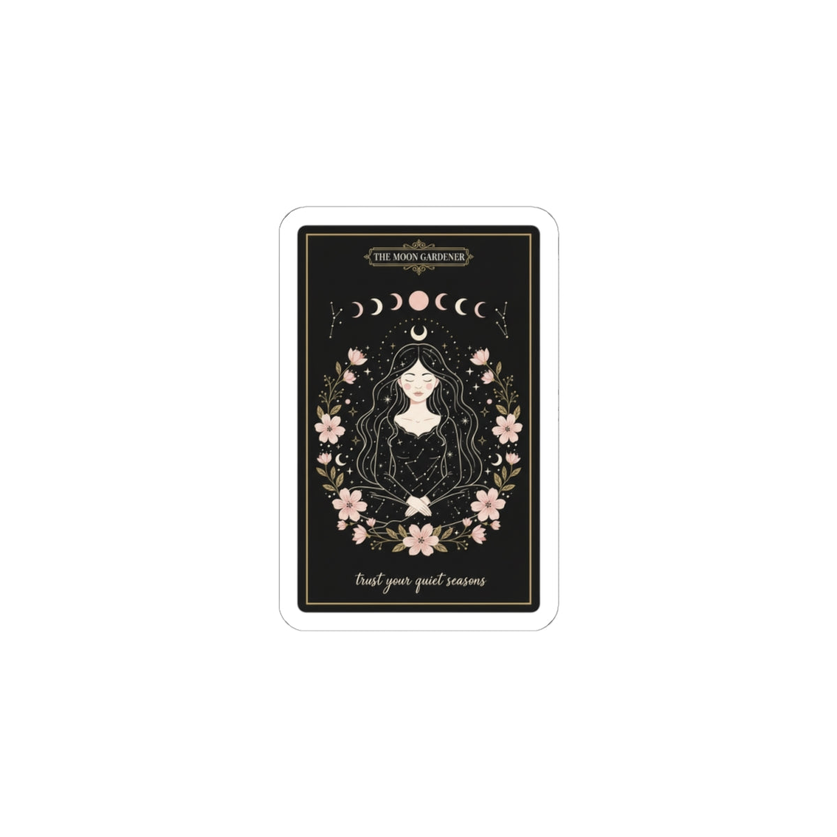 Modern Tarot Moon Phases, Kiss-Cut Stickers | Celestial Line Art, Boho Mystic