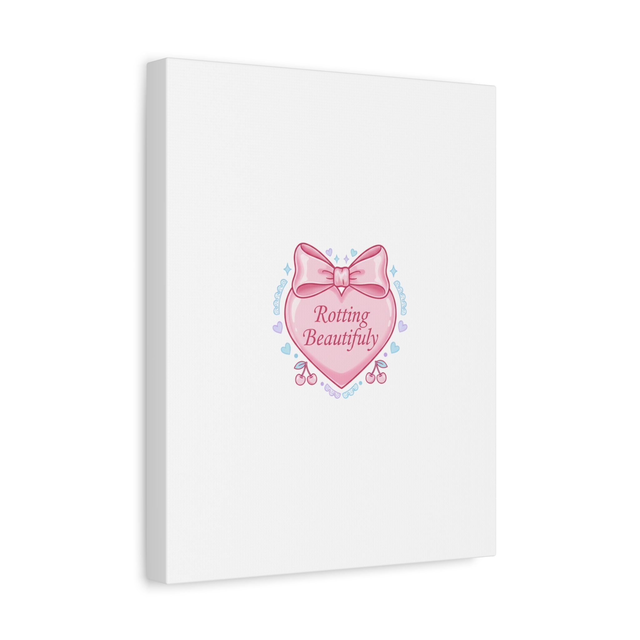 Rotting Beautifully Canvas | Coquette ribbon art, pastel humor