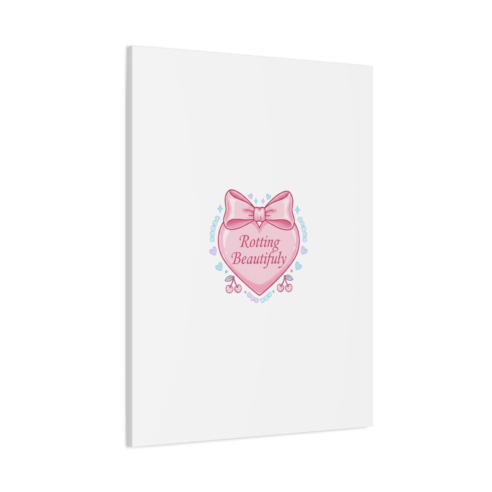Rotting Beautifully Canvas | Coquette ribbon art, pastel humor