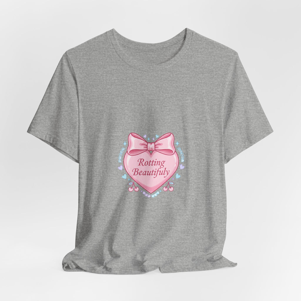 Rotting Beautifully Tee | Coquette ribbon art, pastel humor
