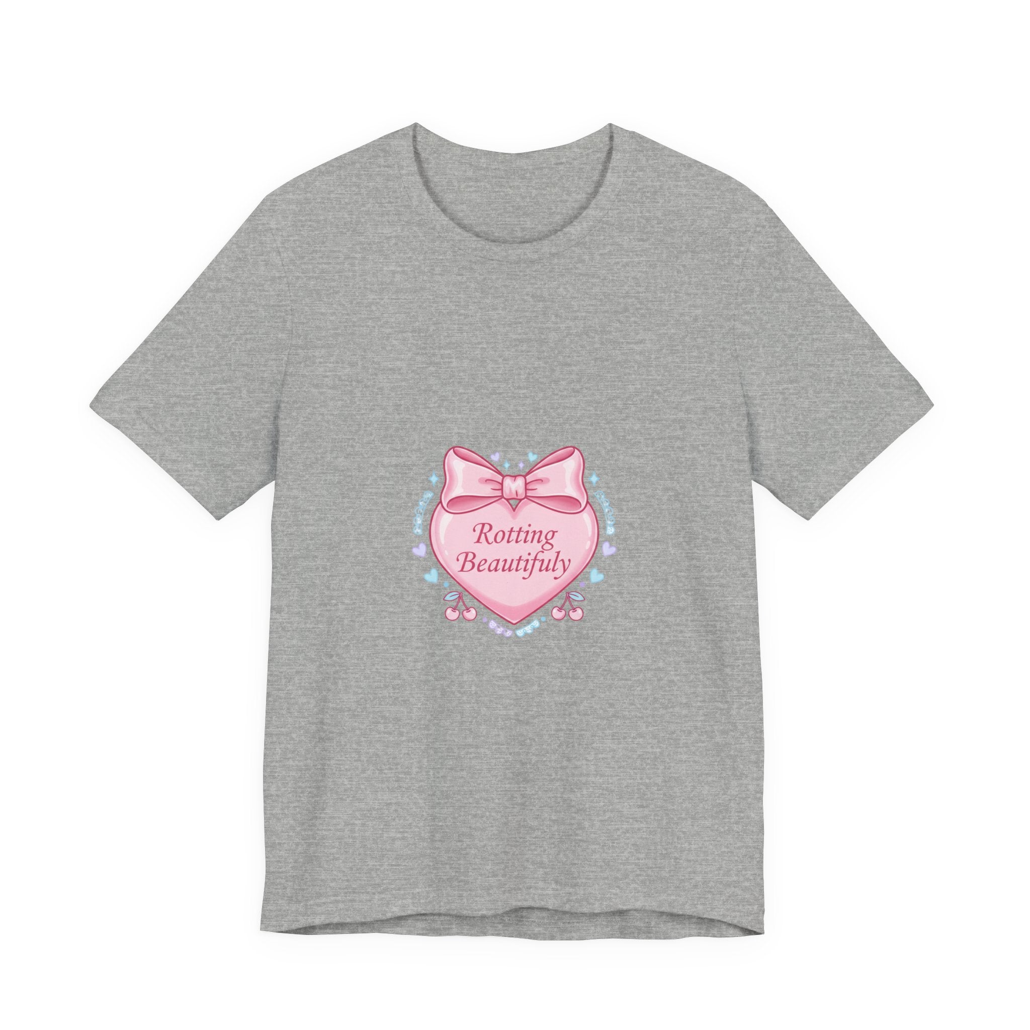 Rotting Beautifully Tee | Coquette ribbon art, pastel humor