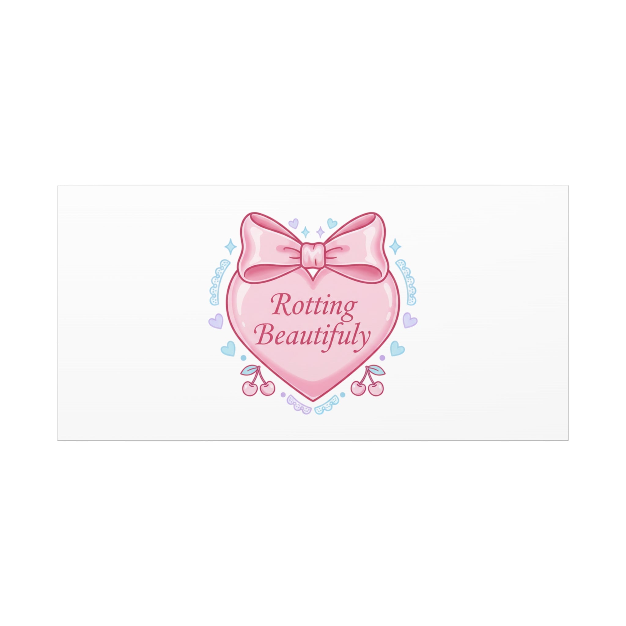 Rotting Beautifully Canvas | Coquette ribbon art, pastel humor