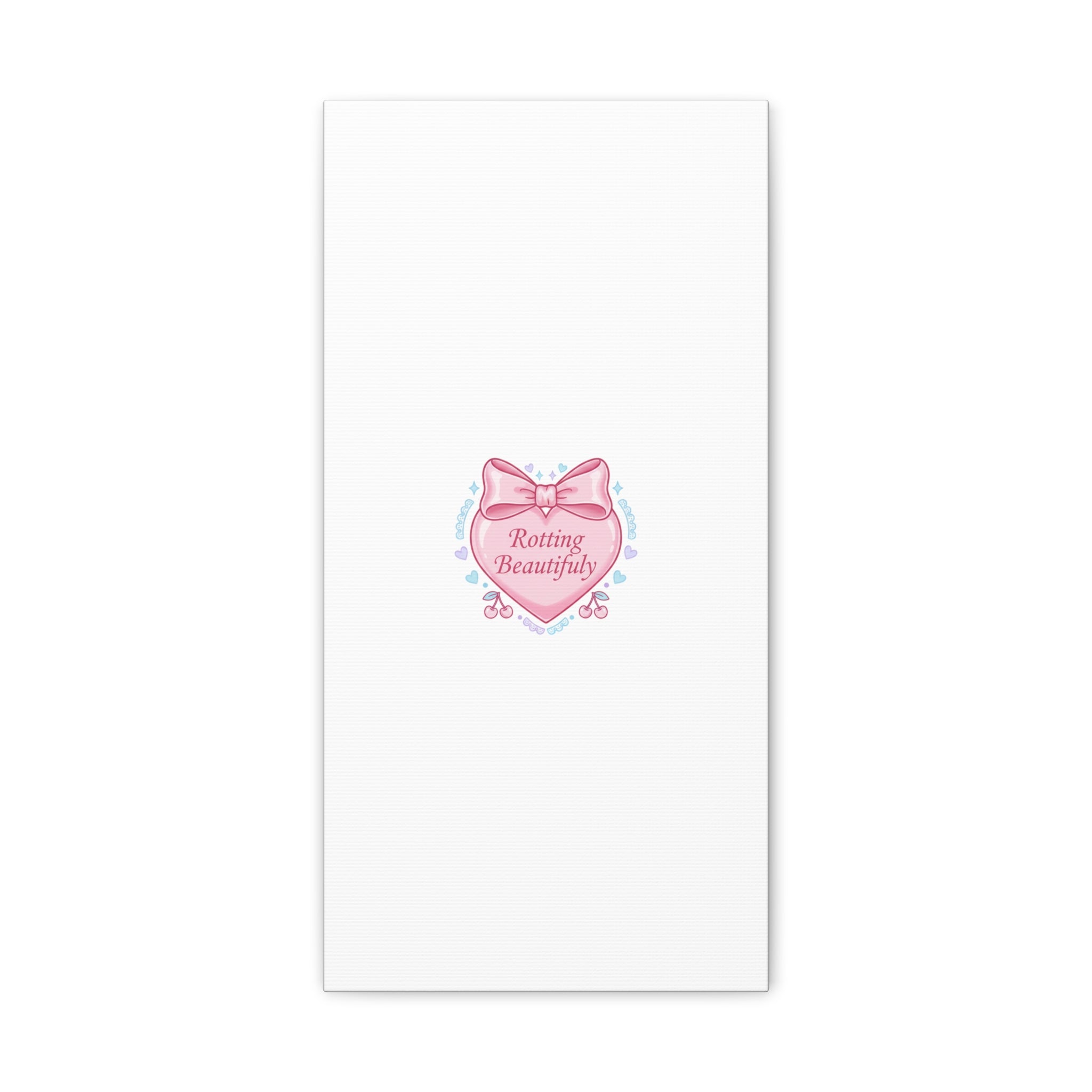 Rotting Beautifully Canvas | Coquette ribbon art, pastel humor
