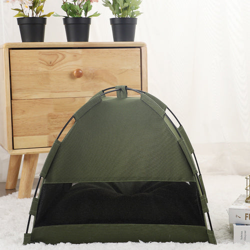 Pet Cooling Cat & Dog Tent — Foldable Shade Tent with Chill Mat